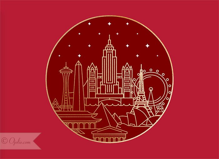 Ojolie Corporate Ecard - Bright New Year - Red